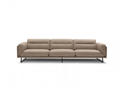 Sofa 4 Seater Leather Sofas Luxury Design Couch Beige Luxury Upholstery Four-Seater XXL